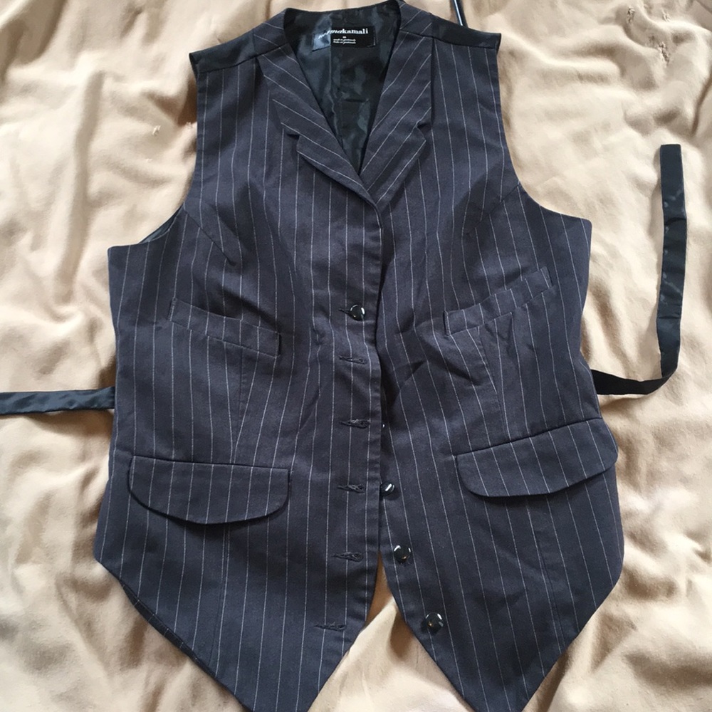 Grey pinstripe vest